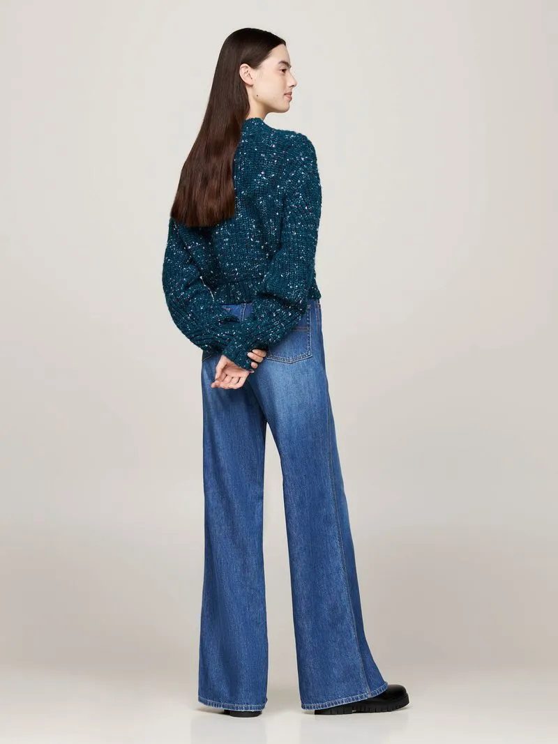 TOMMY JEANS Monckneck marled yarn swater